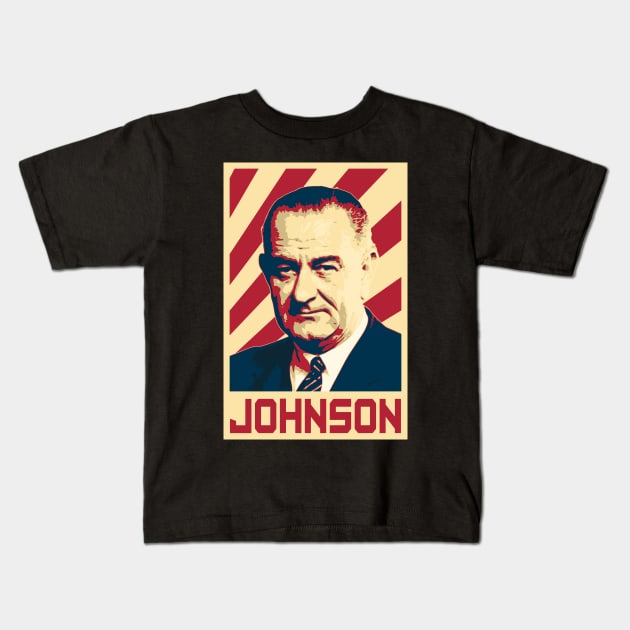 Lyndon B Johnson Kids T-Shirt by Nerd_art